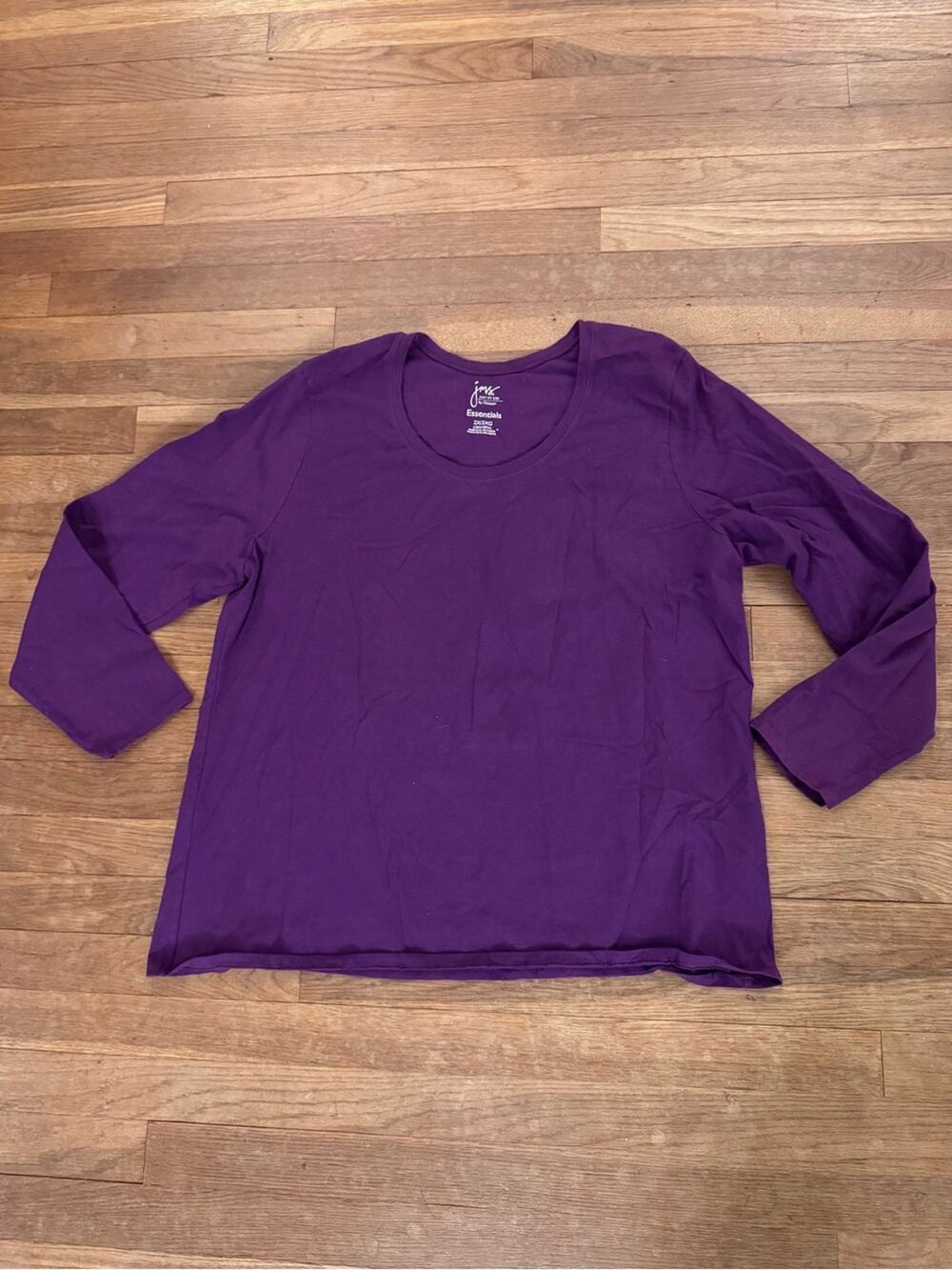 Just My Size Women's Purple Long Sleeve Scoop Neck T-Shirt - Size 2X
 b17